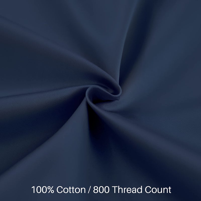 Oubonun 100% Cotton Body Pillowcase - 800 Thread Count/21x54, Moisture Absorbent and Breathable, Premium Hotel Body Pillow Cover for All Seasons, Navy Blue - Image 3